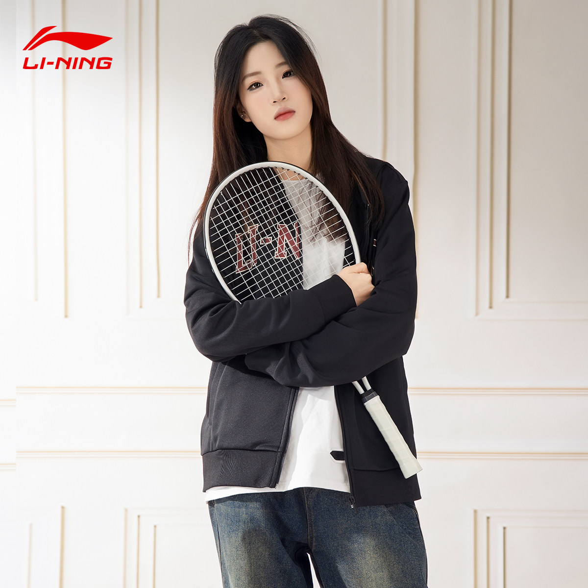 李宁外套女2025春季爆款黑色连帽开衫卫衣显瘦运动风正肩修身上衣,淘宝优惠券,粉丝福利购,淘宝优惠卷