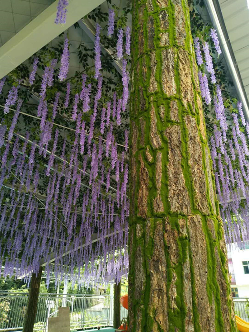 瑞阳花坊仿真树皮管道装饰柱子室内假树造景包下水管遮挡藤条干花 - 图1