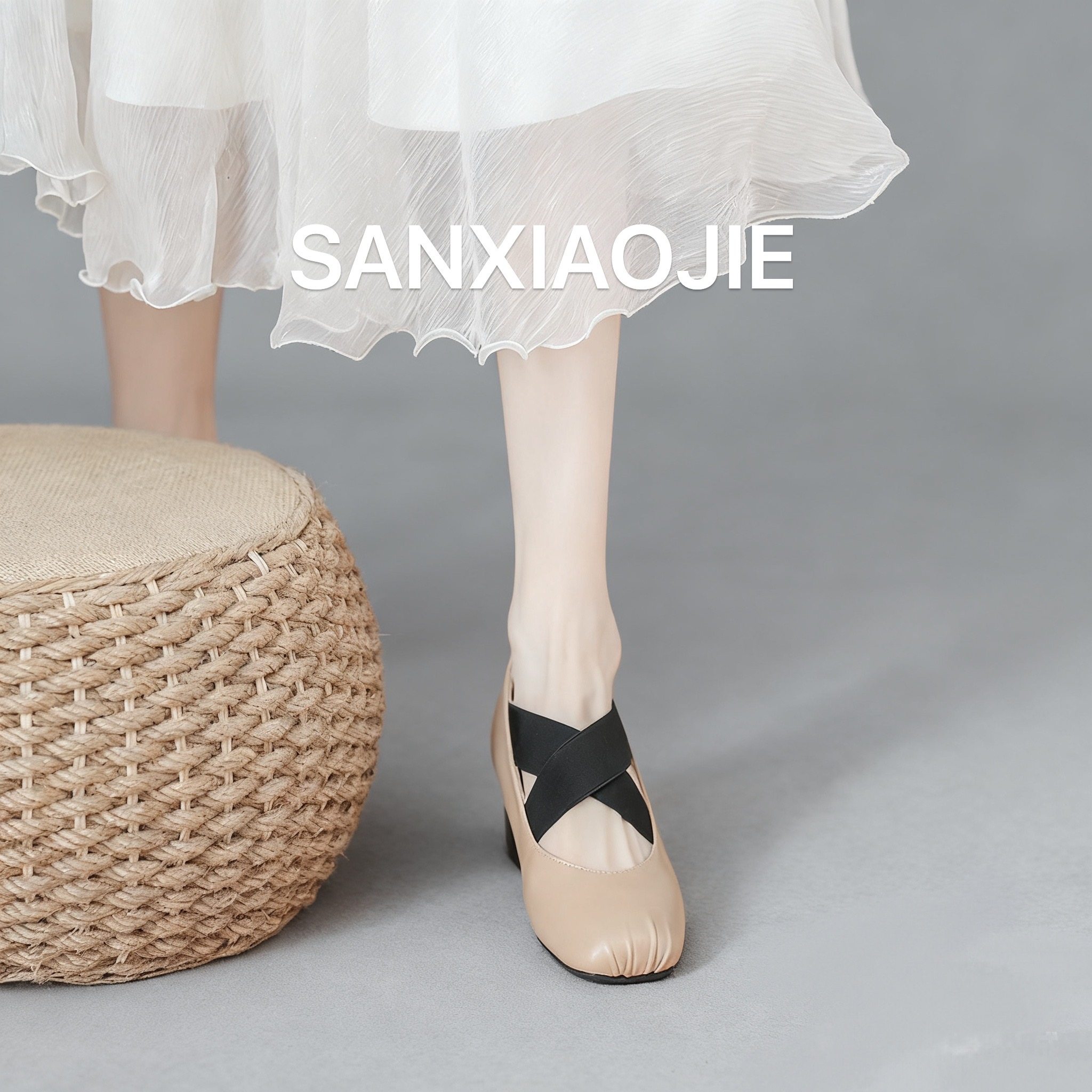 羊皮2025新款法式芭蕾舞鞋单鞋女交叉带复古奶奶鞋内增高玛丽珍鞋,淘宝优惠券,粉丝福利购,淘宝优惠卷