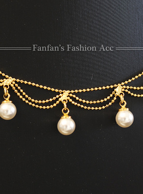 金色蕾丝项链珍珠流苏小众设计高级感锁骨链时尚女2025新百搭气质