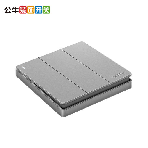 公牛三开双控开关插座86型3开三联面板三位双控电源墙壁开关G12灰 - 图2