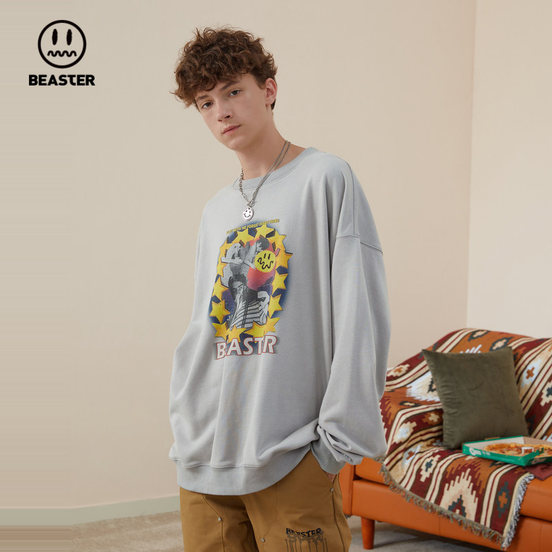 beaster小恶魔鬼脸复古美式潮卫衣 beaster卫衣