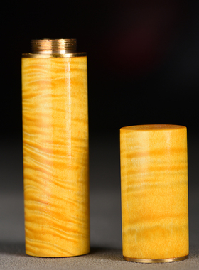 金丝楠木天然满水波牙签筒