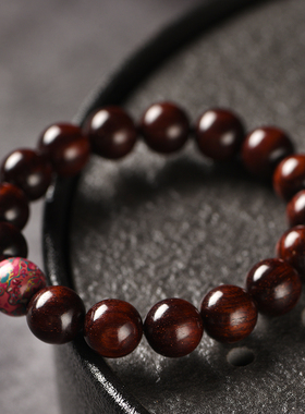 玄同血檀大漆单圈文玩手链