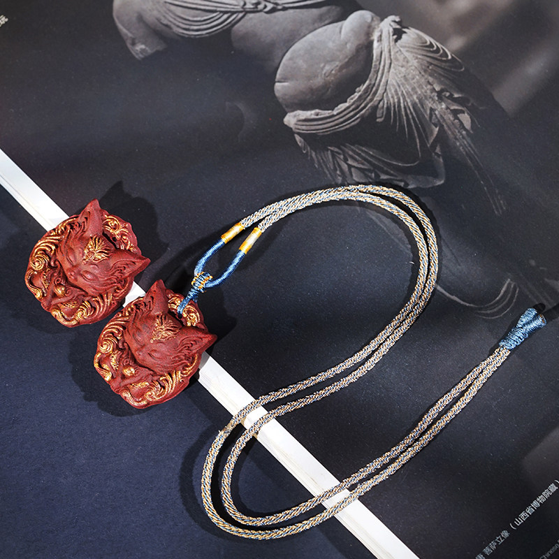 合香牌合香珠九尾狐脖挂项链吊坠编织链挂件男女款文玩挂饰小件,淘宝优惠券,粉丝福利购,淘宝优惠卷