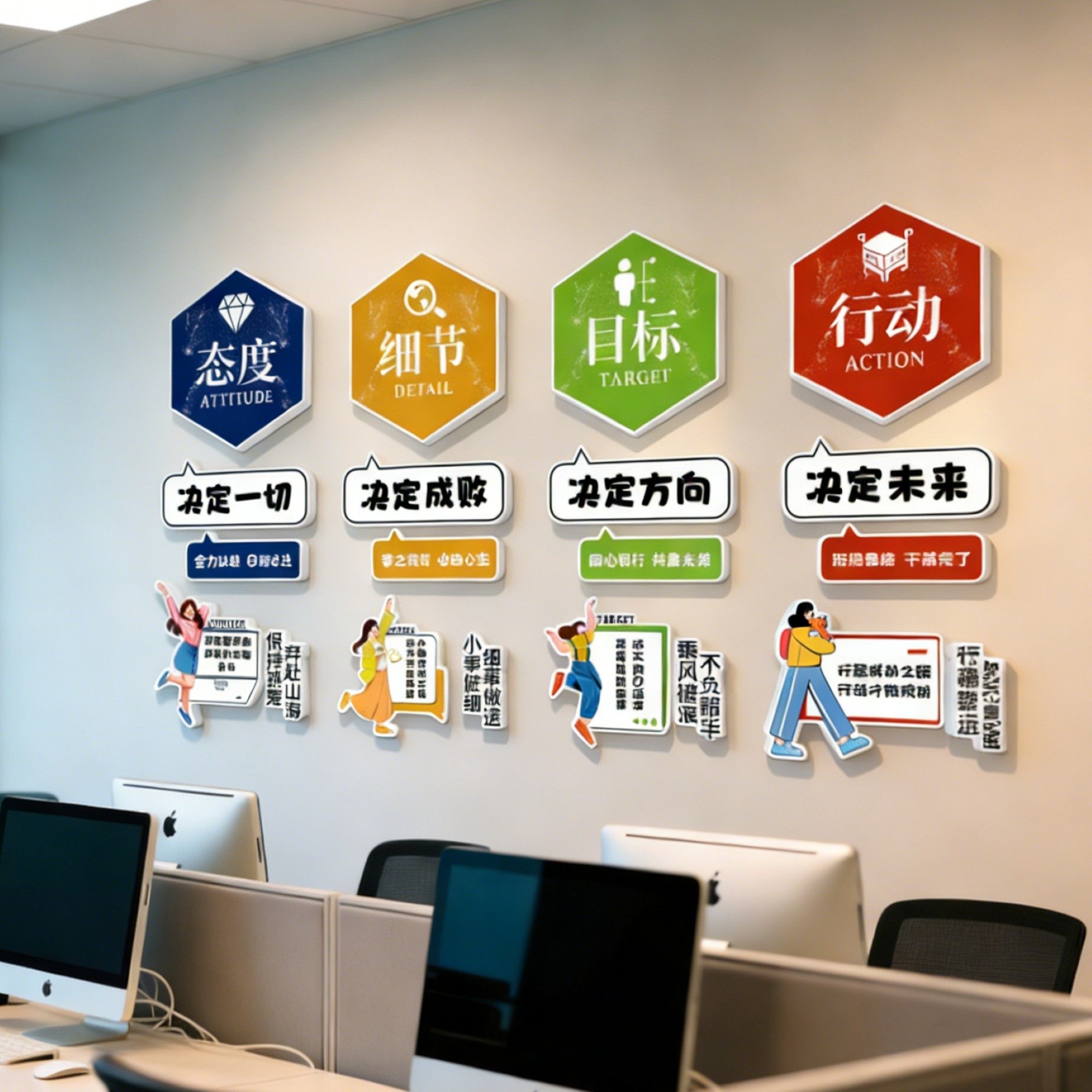 企业文化墙面装饰办公室氛围布置前台公司进门形象墙贴纸励志标语,淘宝优惠券,粉丝福利购,淘宝优惠卷