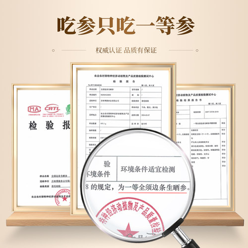 七吉高年人参独立装长白山东北特产干参整支生晒参泡酒白参礼盒 - 图1