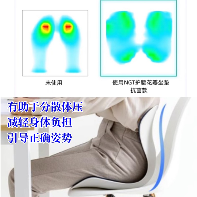 日本护腰坐垫办公室久坐不累神器美臀花瓣坐垫人体工学椅子矫姿垫 - 图1