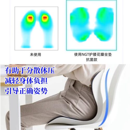 NGT日本护腰坐垫办公室久坐不累神器美臀腰靠花瓣坐垫人体工学椅 - 图1