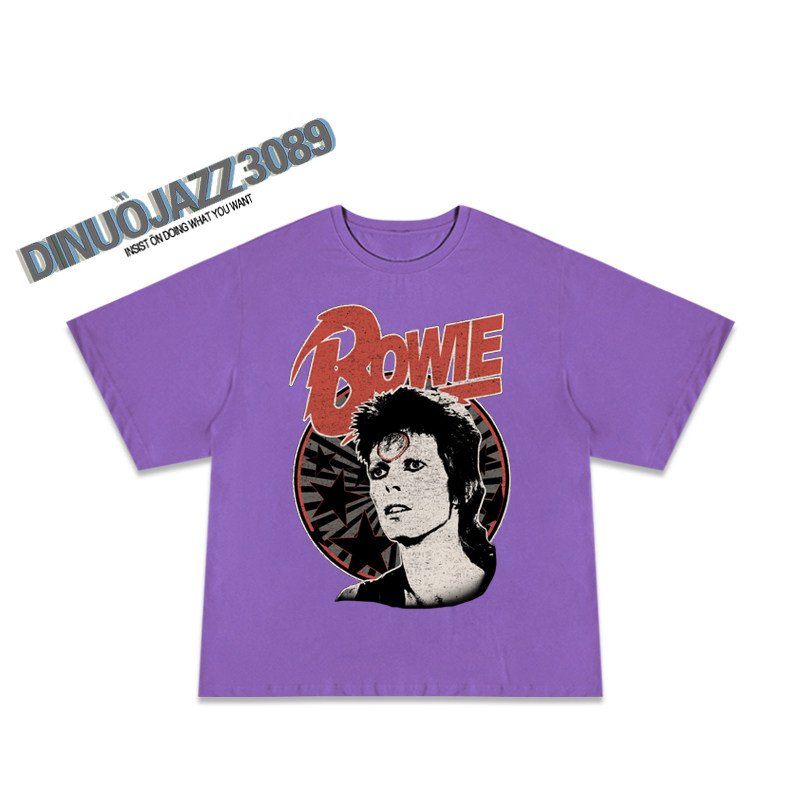 ins高街潮牌david bowie 70 80潮 迪诺爵士T恤