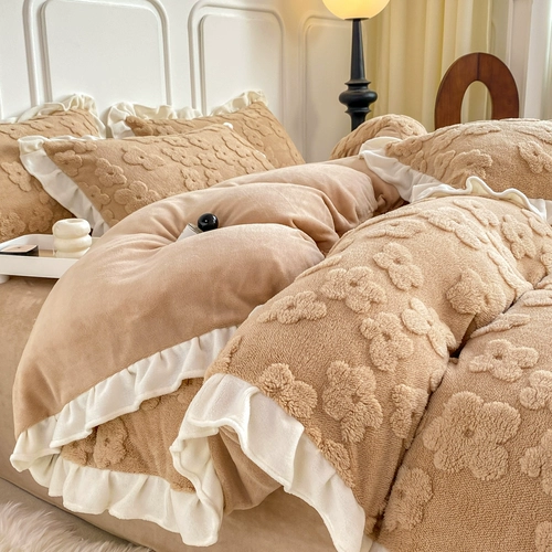 Демисезонный двусторонний комплект, пододеяльник, простыня, 4 предмета, простой и элегантный дизайн, 3 предмета