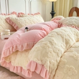 Демисезонный двусторонний комплект, пододеяльник, простыня, 4 предмета, простой и элегантный дизайн, 3 предмета