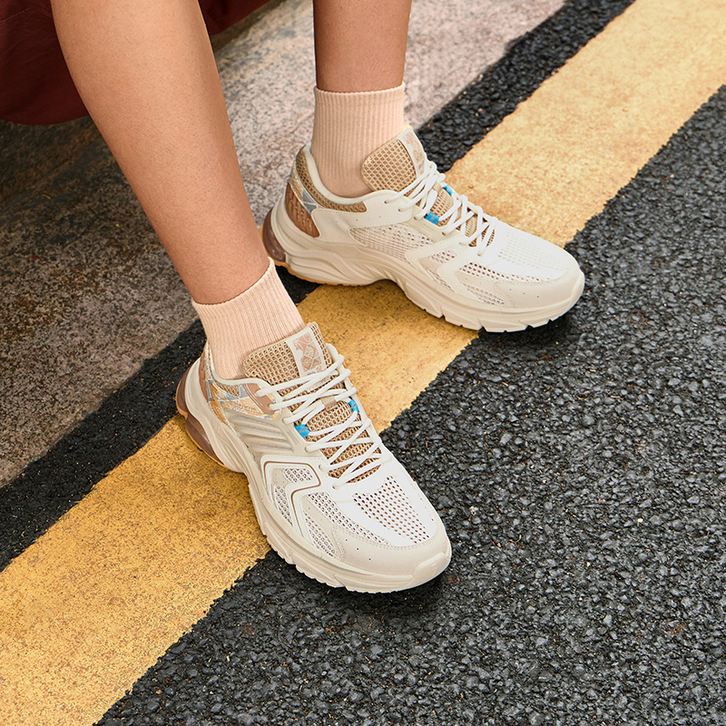 年轮SE 361度男鞋运动休闲鞋2025夏季新款网布透气轻便复古老爹鞋