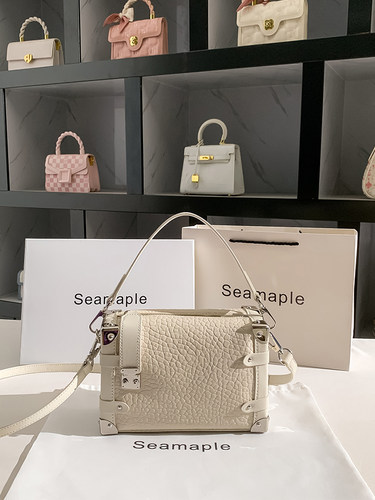 2025春夏新款牛皮小方包休闲时尚手提包女小众高级感盒子包斜挎包 - 图1