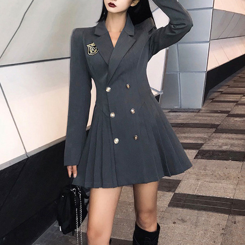 山本风学院西装裙2021春秋小连衣裙 朵瑜熙服饰连衣裙