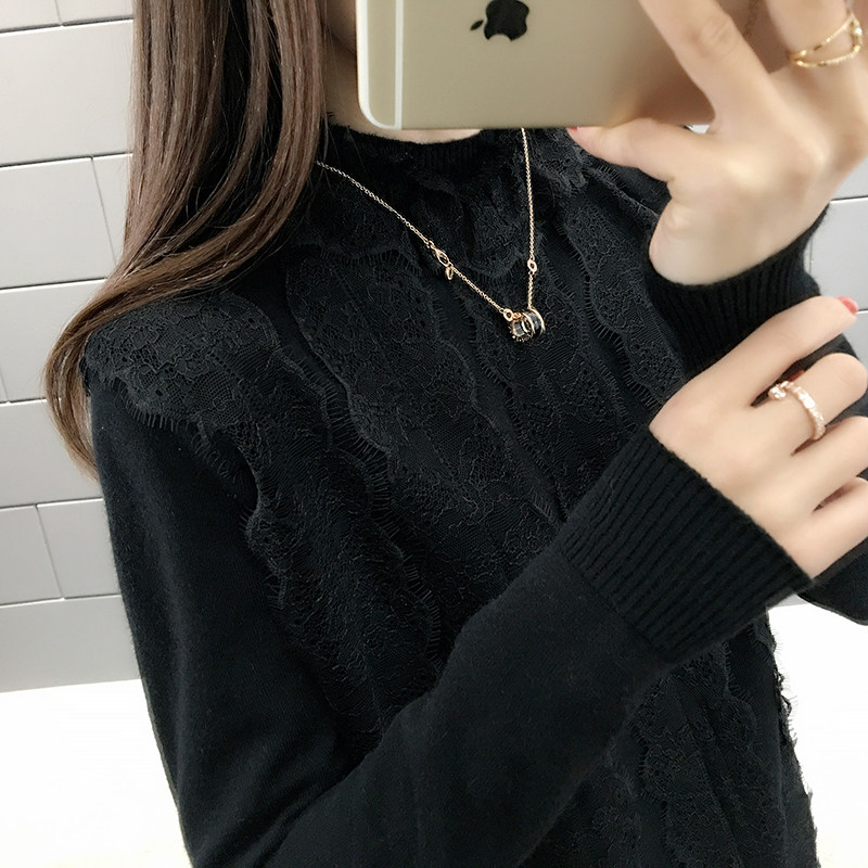 很仙的毛衣洋气百搭好看时尚蕾丝潮 流苏妮毛针织衫