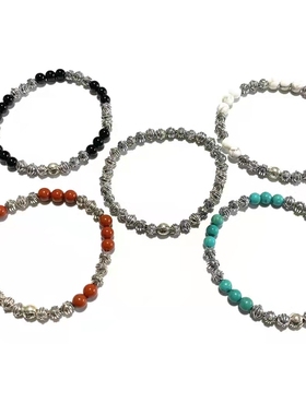 复古潮牌6mm手串CH窄版黑曜石