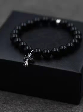 CH复古罗手链S925纯银十字花手串