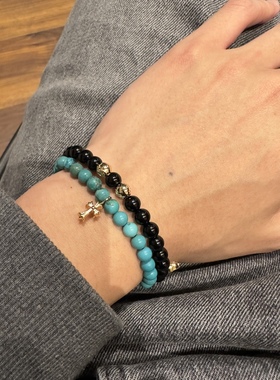 8mm十字架925银手链手串