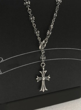 925银伸缩调节十字架毛衣链