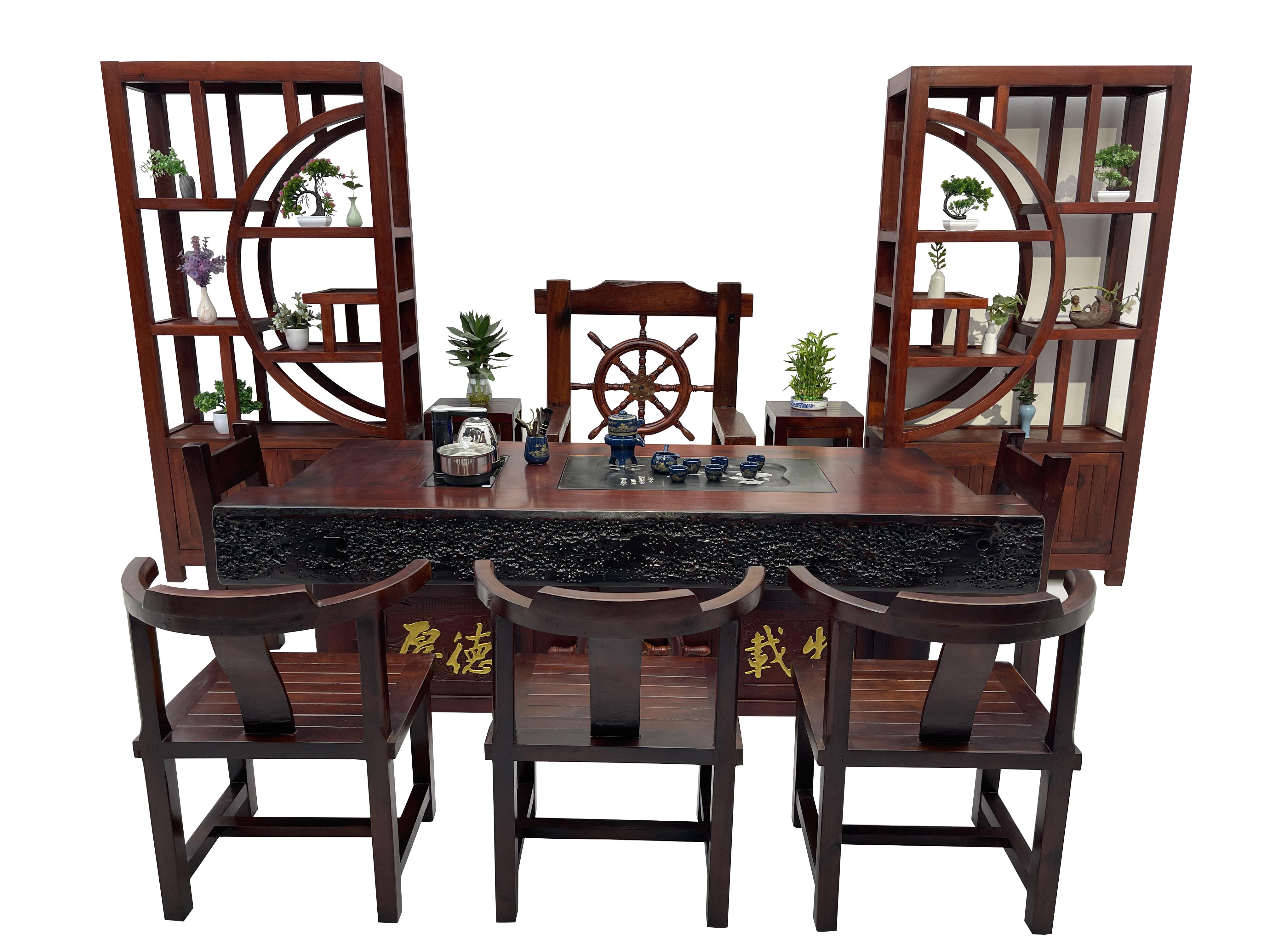老船木茶桌椅组合实木家具茶几茶台简约中式功夫茶桌茶具套装一体