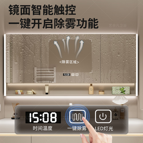奶油风肤感一体盆浴室柜卫生间卫浴洗漱池台盆洗脸盆洗手盆柜组合 - 图1