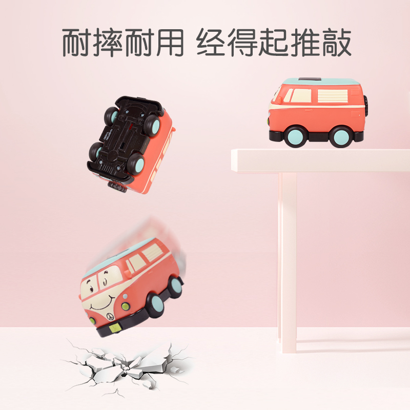 比乐btoys宝宝小回力车软胶发条车惯性小汽车滑行儿童男孩玩具车-图3