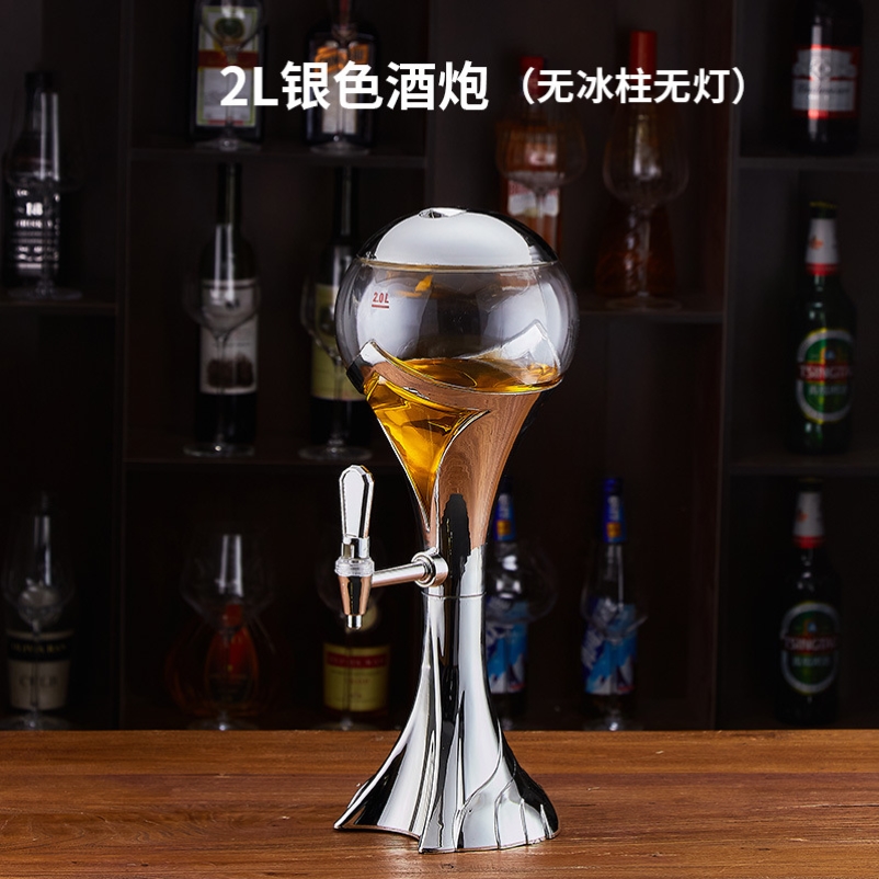 酒炮扎啤炮带七彩发光商用冰酒泡桶扎啤机用分酒器带冰柱3L1.5L - 图1