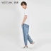Tây nam diện xuân 2019 cotton mới đơn giản giản dị chạm đáy áo thun nam tay ngắn hoang dã mùa hè 10192049 - Áo phông ngắn áo thun unisex Áo phông ngắn