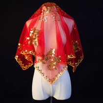 Wedding Lid Bridal Bride Thin Veil Transparent Red Lid Head Chinese Embroidered Wedding Wedding Wedding Wedding Wedding wedding Gay head yarn