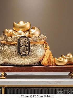 正品新中式陶档瓷宝盆招聚财摆件财客聚厅酒柜办公室高装饰品开业