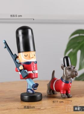 正品创意胡桃夹子木古偶士兵摆件公仔咖玩偶欧式复啡客厅家酒吧居