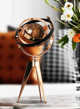 正品现代轻地球仪客摆件高端公室书房厅办玄关酒柜电视柜奢家居装