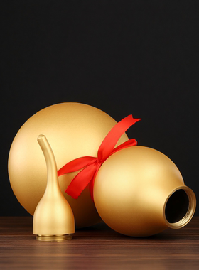 精工纯铜葫芦摆件开口春节装饰招财桌面摆件家居装饰办公室摆件