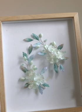原创 晴雪 真丝烫花梨花发饰软杆花朵发饰仙气汉服古风流苏发钗
