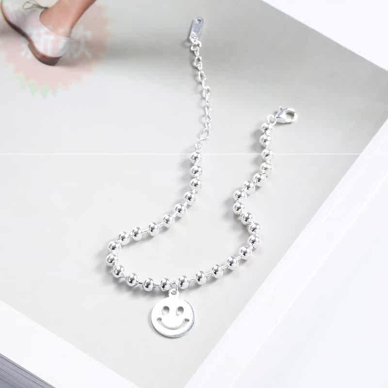 新款s925纯银emoji简约表情女手链 紫尚轩手链