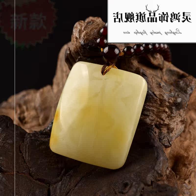 新款灵菲蜜蜡水滴吊坠物图毛衣链 紫尚轩项坠/吊坠