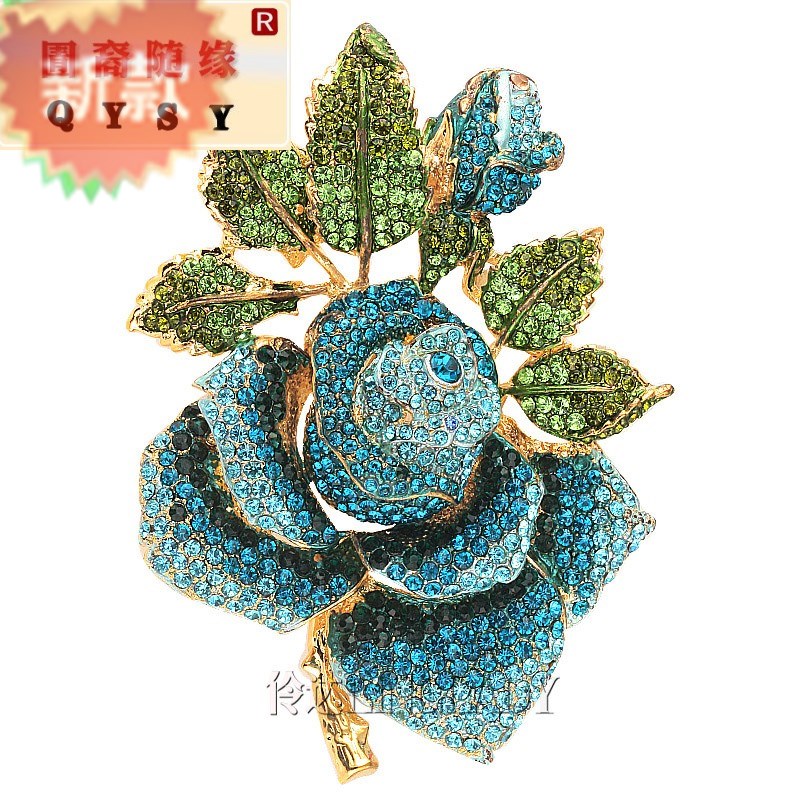 欧美复古夸张大号女玫瑰之约大别针 紫尚轩胸针