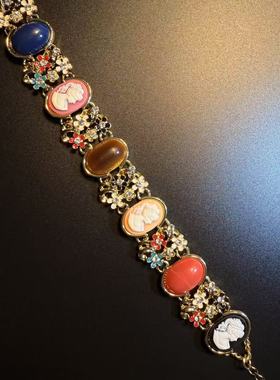 开花的橄榄 Vintage古着 Elegant Links彩色手链