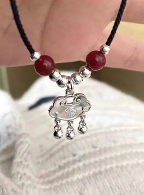 999足银平安锁项链女轻奢国潮小众长命锁2025本命年锁骨链礼物