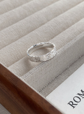 999纯银碎碎冰情侣戒指男女闭口简约