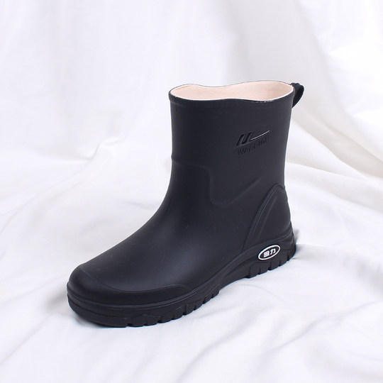 Мужские резиновые сапоги с откидной спинкой, утолщенные настоящие износостойкие резиновые сапоги.