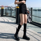 Черная джинсовая юбка, летние шорты, приталенные тонкие штаны для школьников, коллекция 2022, высокая талия, А-силуэт, свободный крой