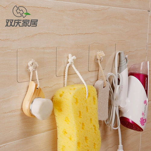 Shuangqing Бесплатные ногти, без следа, прозрачный крючок, кухня и дверь ванной комнаты, водонепроницаемый магический пятно, крюк для ванной комнаты липкий крюк четыре наряда