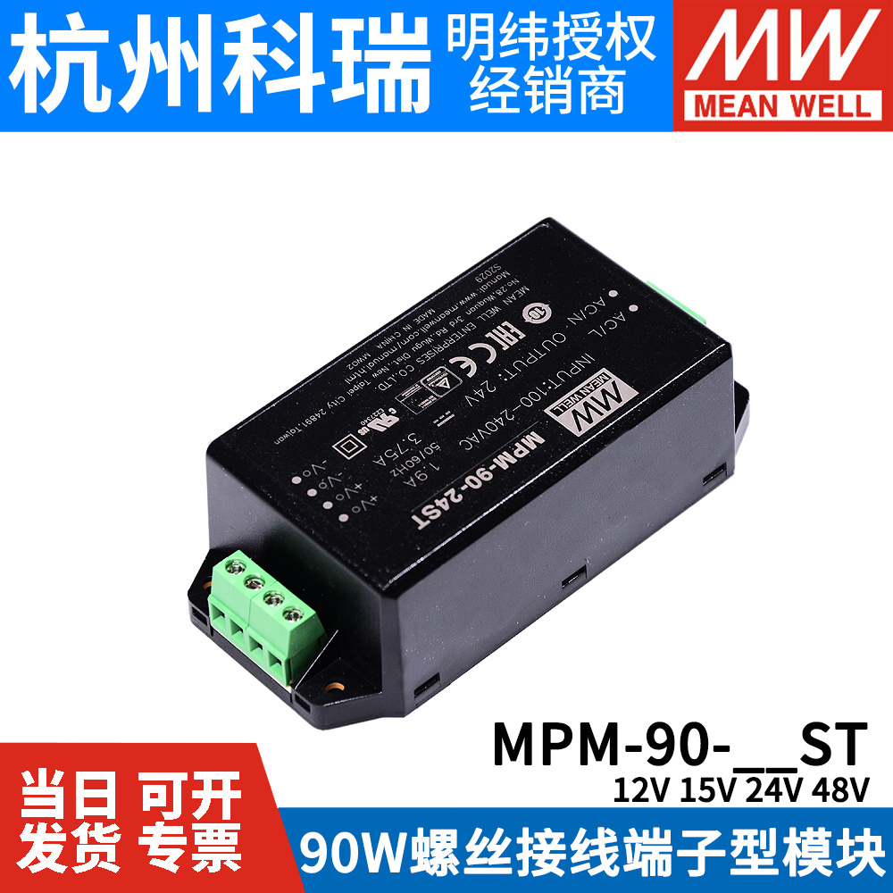 明纬MPM-90开关电源90W 12/15/24/48V 医疗级 端子型ST模块 - 图1