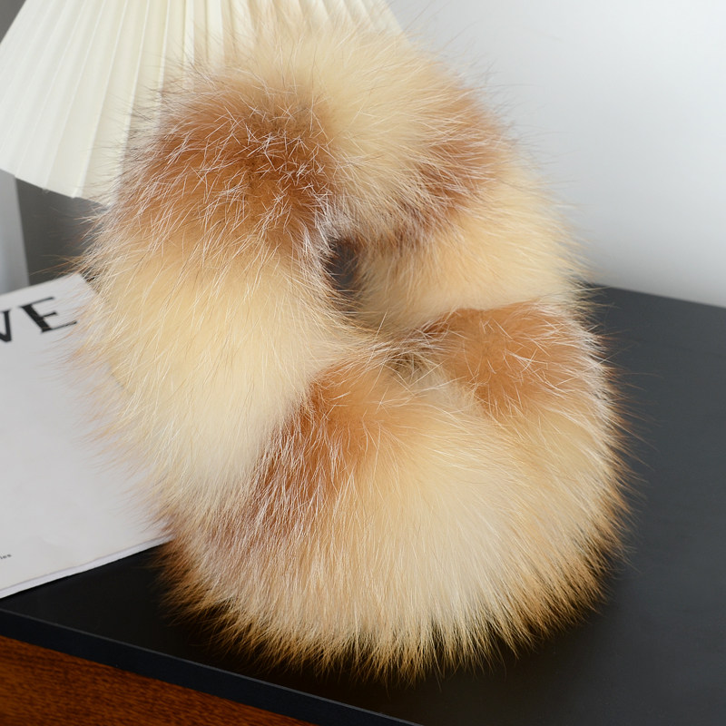 韩版真狐狸毛皮草耳罩可爱毛绒护耳耳捂子保暖毛毛耳包防冻耳套女 - 图1