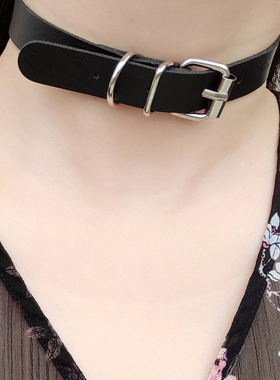 朋克平扣皮带式摇滚街拍少女项圈