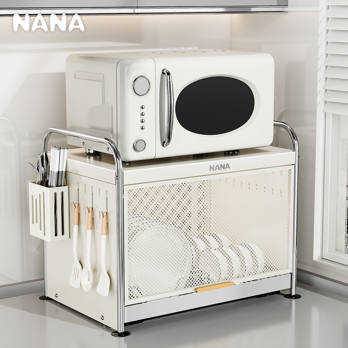 纳纳厨房碗柜碗碟收纳架不锈钢全密封碗盘沥水架家用放碗筷置物架,淘宝优惠券,粉丝福利购,淘宝优惠卷