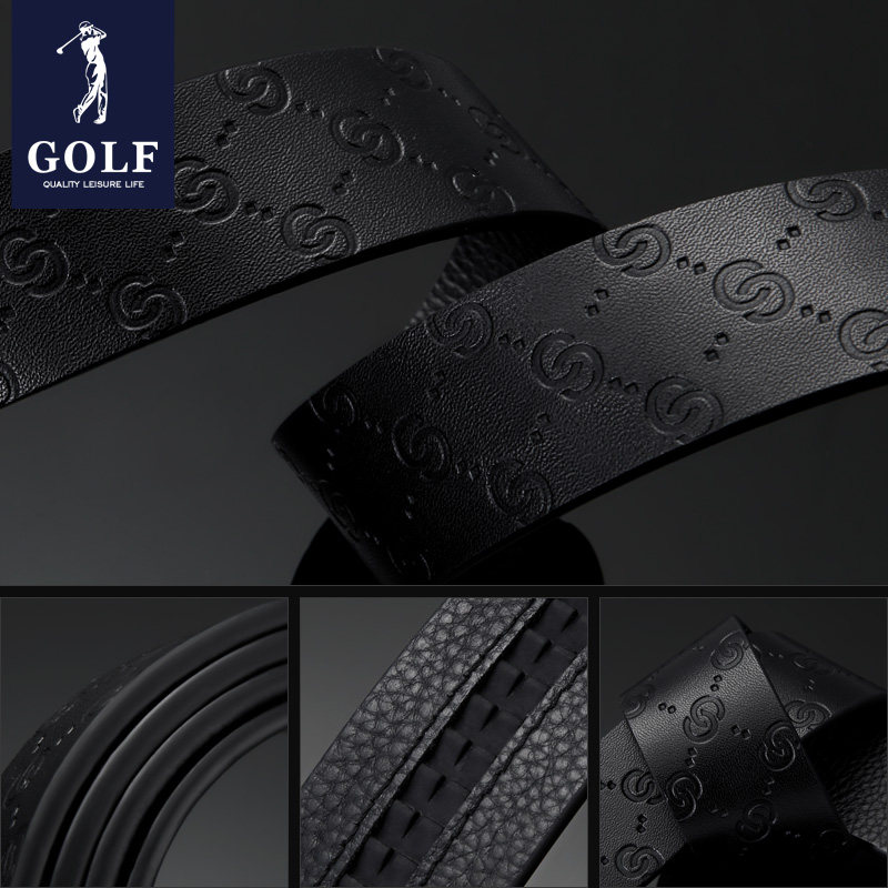 GOLF高尔夫男士皮带真牛皮商务休闲头层牛皮裤腰带父亲节礼物礼盒