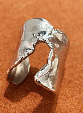 戒指925银金色银色开口饰品2025新款女士时尚潮流通体925银指环